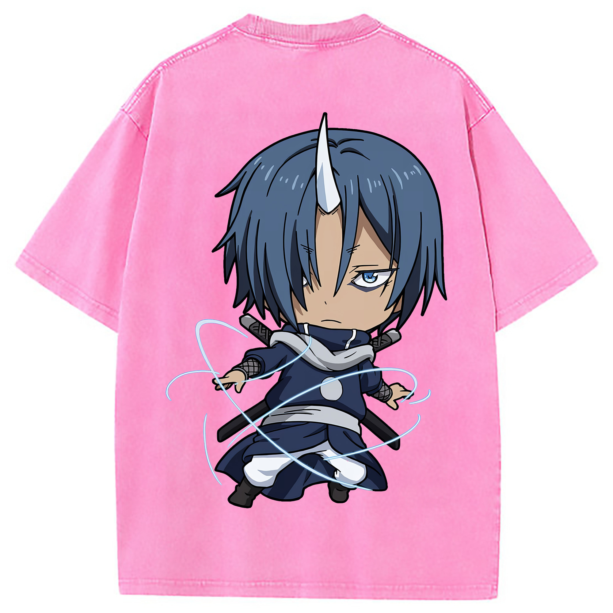 （画像用） 転スラ Regarding Reincarnated to Slime 綿100% ヴィンテージ風 半袖Tシャツ（背面プリント）